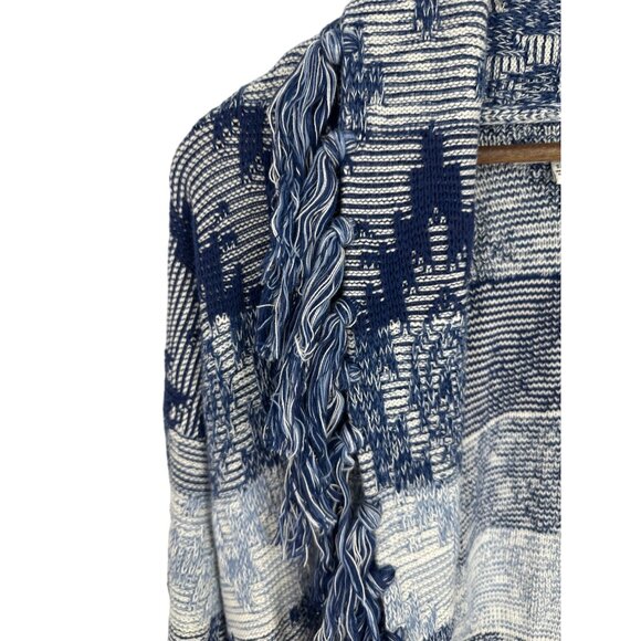 American Eagle Fringe Cardigan Sweater Boho Tribal Open Front Aztec Blanket Sz S - Picture 3 of 11